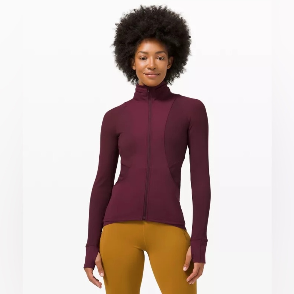 Lululemon Far and Free Running Jacket Nulux Burgundy Marvel